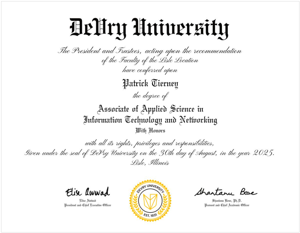 Patrick Tierney Diploma